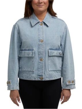 Hunter Light Wash Denim Utility Jacket, Sz Large, NWT